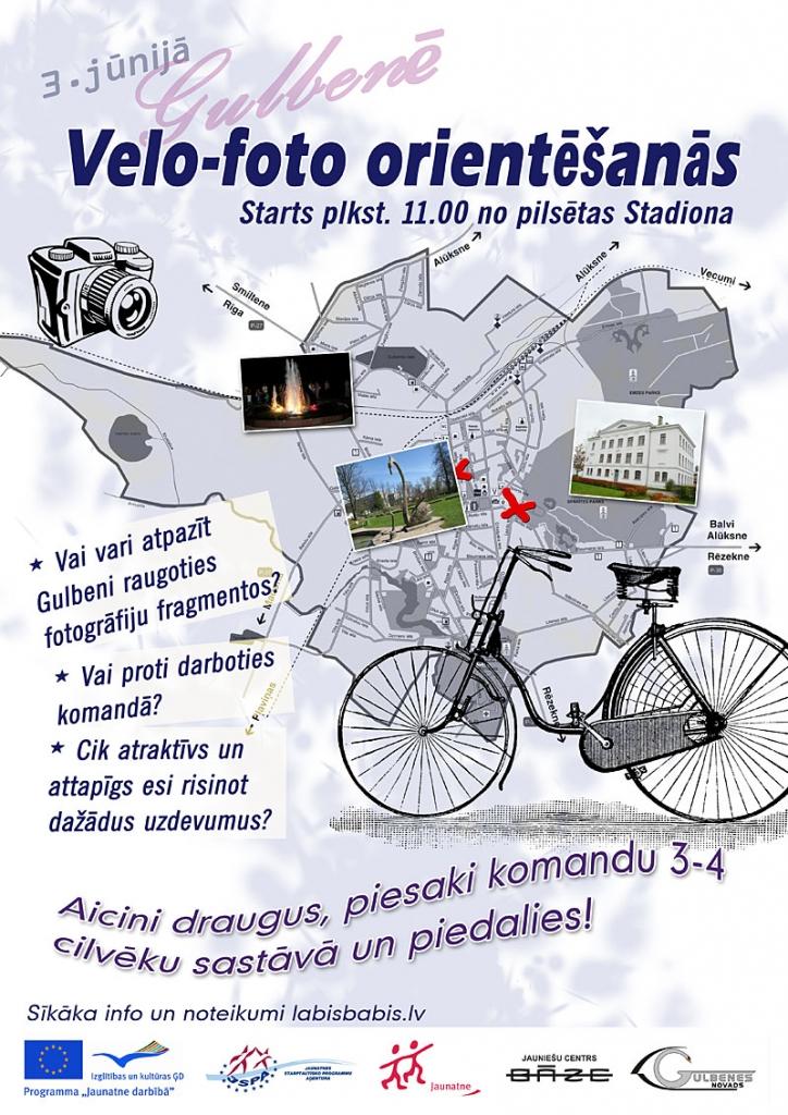 Gulbenē notiks velo-foto orientēšanās