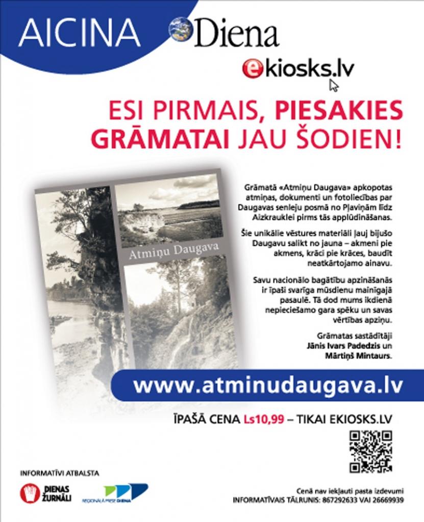Iznāk grāmata "Atmiņu Daugava"