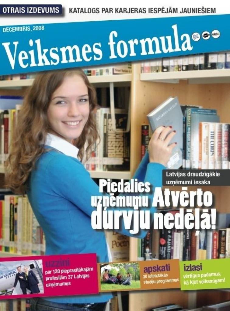 Karjeras katalogs "Veiksmes formula" - jauniešiem par profesionālo orientāciju