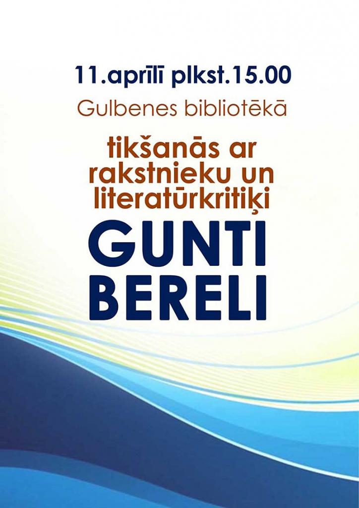 Bibliotēka ielūdz uz tikšanos ar literatūrkritiķi Gunti Bereli