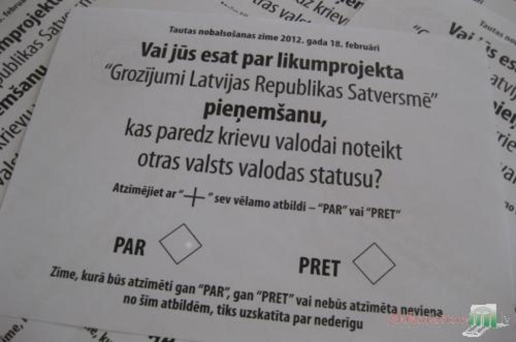 Referenduma galīgie rezultāti: pret krievu valodu kā otru valsts valodu nobalsojuši 74,8% vēlētāju