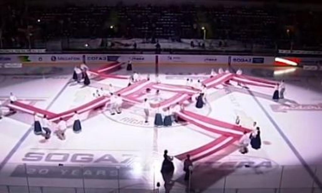 papildināts (14:32) - KHL neatklāj pārkāpumus Rīgas Dinamo pirmsspēles šovā izmantotajos simbolos