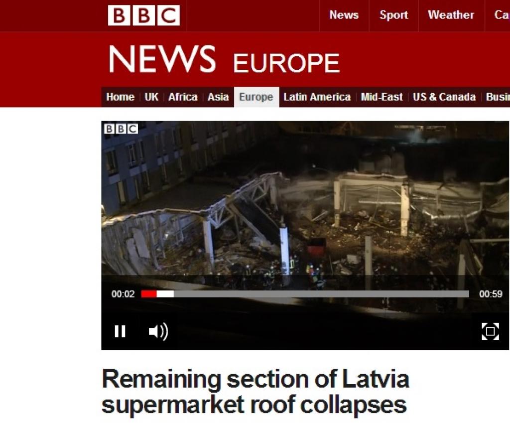 BBC video: Maxima jumta trešais nogruvums ļoti tuvu glābējiem