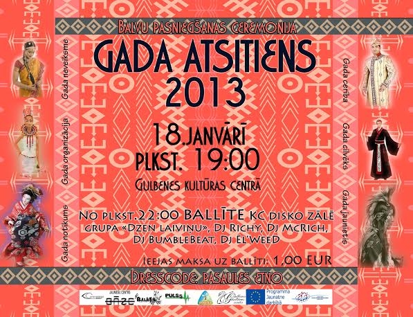 Gulbenes kultūras centrā – balvu pasniegšanas ceremonija “Gada atsitiens 2013” un ballīte