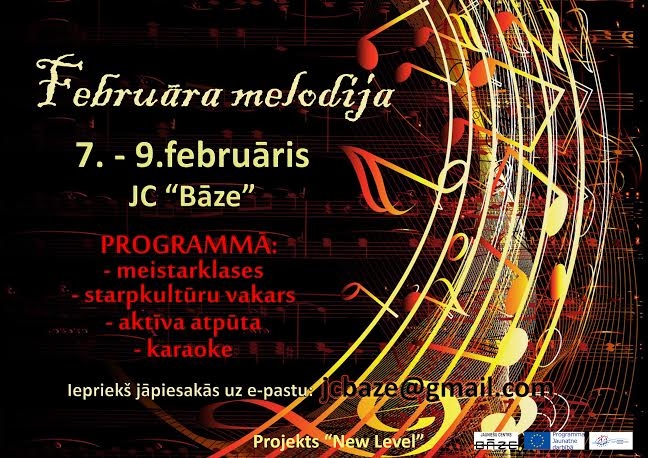 Jaunatnes centrā "Bāze tiek organizēts mūzikāls pasākums "Februāra melodija"