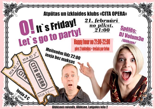 Atpūtas un izklaides klubā "Cita opera" (Alūksnē) - diskotēka