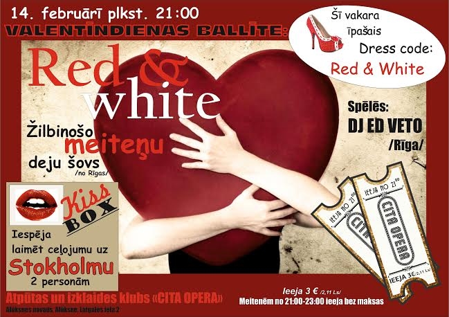 Atpūtas un izklaides klubā "Cita opera" (Alūksnē) - Valentīndienas ballīte