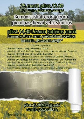 Lizumā - Komunistiska terora upuru piemiņas dienai veltīts mītiņš