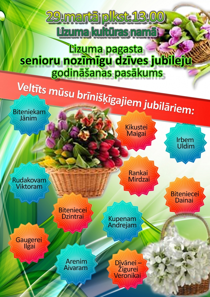 Lizumā nozīmīgās dzīves jubilejās godinās pagasta seniorus