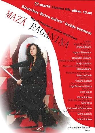 Lizuma kultūras namā - izrāde pēc O. Preislera darba „Mazā raganiņa” motīviem