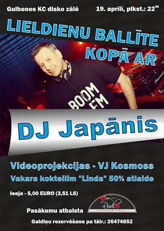 Gulbenes kultūras centra diskozālē - Lieldienu ballīte kopā ar DJ Japāni