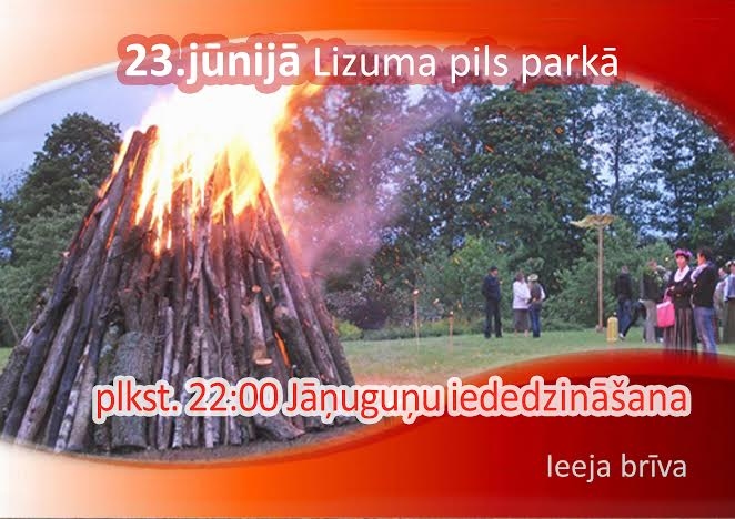 Lizuma pils parkā - Jāņuguns iededzināšana