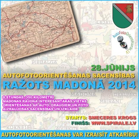 Autofotoorientēšanās brauciens „Ražots Madonā” – 28.jūnijā