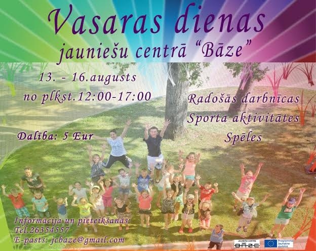 Vasaras dienas jauniešu centrā