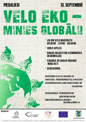  "Velo eko - minies globāli!" 40 kilometru velomaršruts Gulbene-Litene-Gulbene