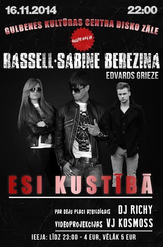 Gulbenes kultūras centrā - Sabīne Berezina, Rassell, Edvards Grieze "Esi kustībā"