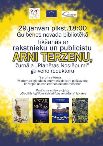 Gulbenes novada bibliotēkā - tikšanās ar rakstnieku un publicistu Arni Terzenu