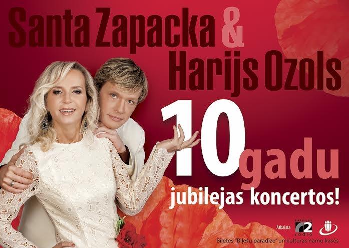Santa Zapacka un Harijs Ozols ar īpašu koncertu svinēs savu 10 gadu jubileju uz skatuves