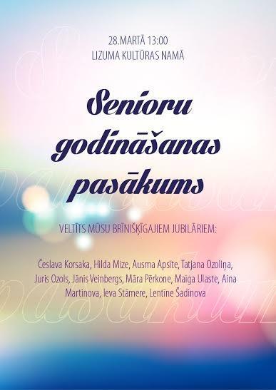 Lizumā godinās seniorus jubilārus