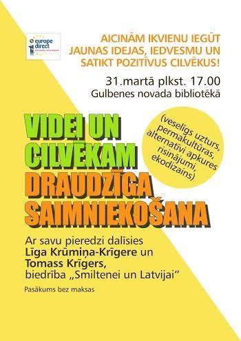 Gulbenes novada bibliotēkā - "Videi un cilvēkiem draudzīga saimniekošana"