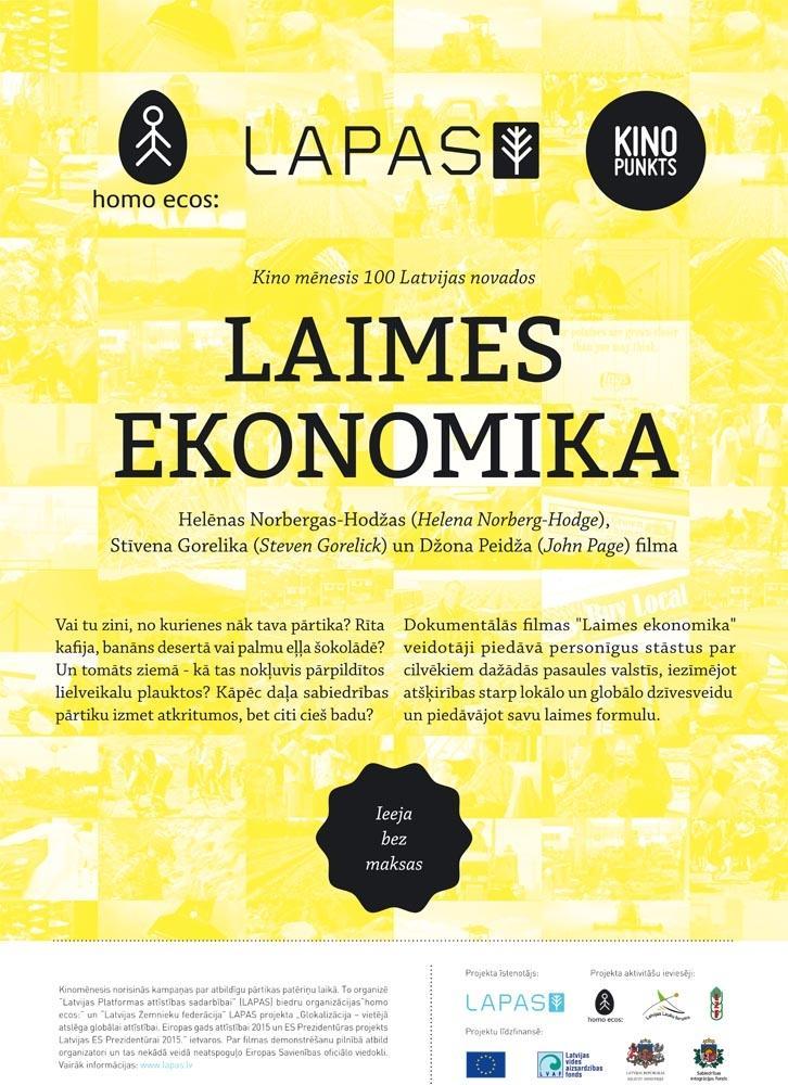 Stāķos demonstrēs filmu "Laimes ekonomika"