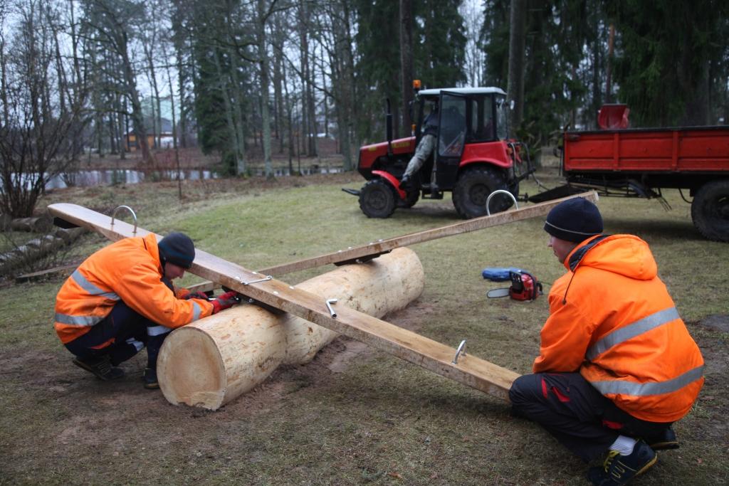 Spārītes parkā uzstāda jaunas šūpoles