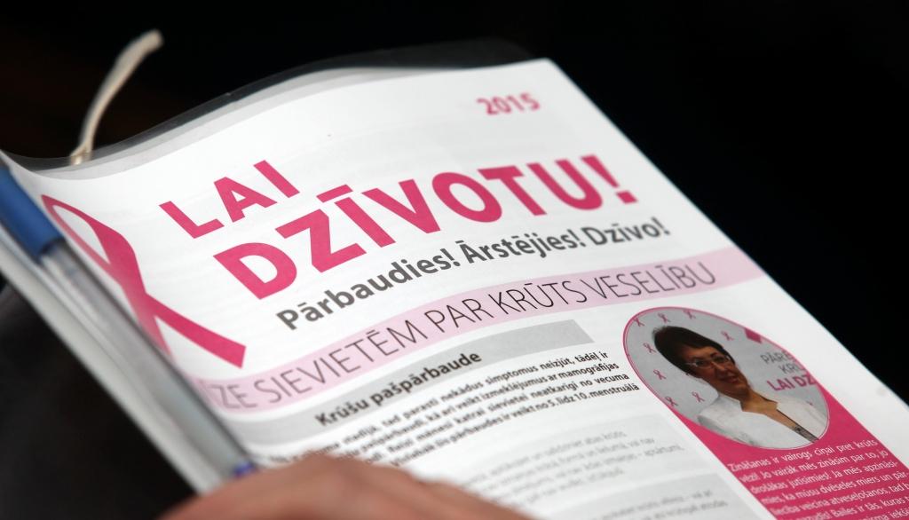 Aptuveni 1100 sievietēm katru gadu konstatē krūts vēzi; 400 no viņām mirst