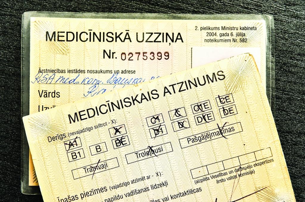 Bez derīgas medicīniskās izziņas sēsties pie stūres nedrīkst