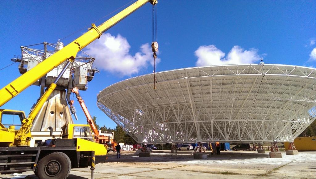 FOTO: Vareni skati no Irbenes radioteleskopa renovācijas