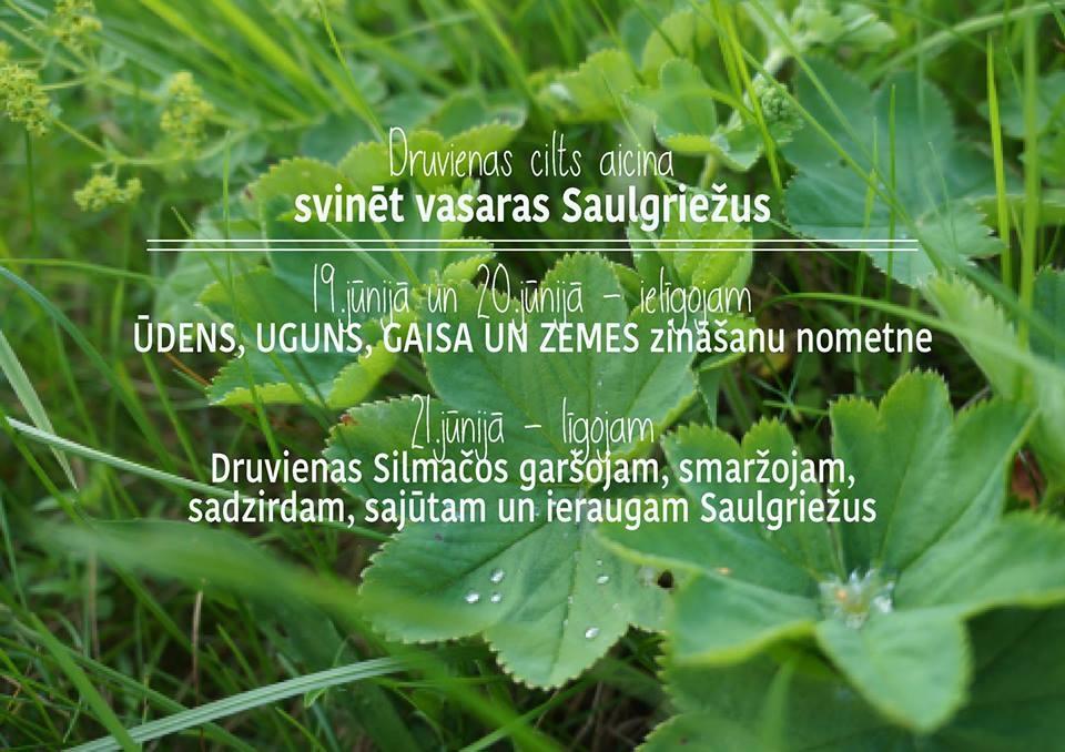 Druvienas Cilts aicina svinēt Vasaras saulgriežus