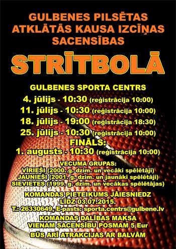 Gulbenes pilsētas atklātās kausa izcīņas sacensības strītbolā - fināls