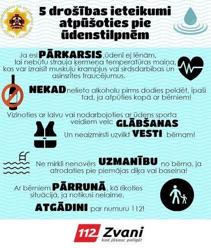 VUGD: pieci ieteikumi drošai atpūtai pie ūdens