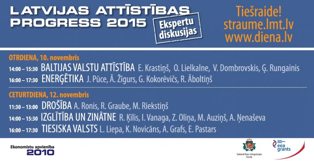 TIEŠRAIDE: Latvijas ekonomiskās attīstības progress 2015