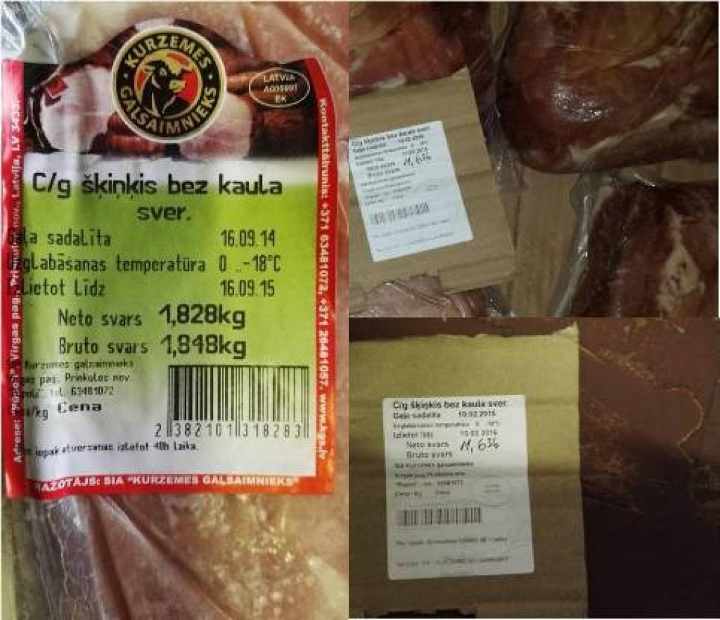 Atklāj noliktavu ar veciem gaļas produktiem; tie piegādāti arī Rīgas skolai