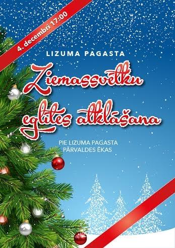 Lizumā iedegs pagasta Ziemassvētku eglīti