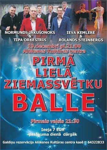 Posieties pirmajai lielajai Ziemassvētku ballei Alūksnes kultūras centrā!