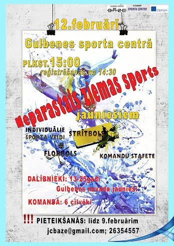 Sporta centrā - Neparastu ziemas sportu sacensības jauniešiem