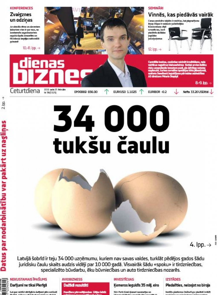 Latvijā spokojas 34 000 uzņēmumu  