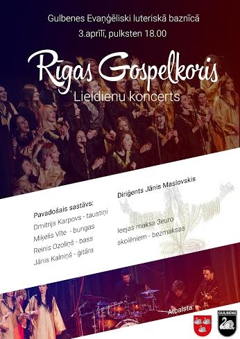 Gulbenes ev.luteriskajā baznīcā - Rīgas gospeļkora Lieldienu koncerts