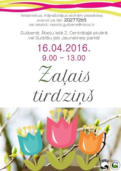 Zaļais pavasara tirdziņš - 16aprīlī