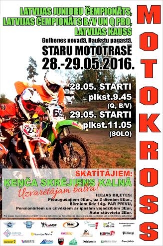 Motokross: Staru mototrasē - Latvijas junioru čempionāts, Latvijas čempionāts blakusvāģiem un Q PRO, Latvijas kauss.