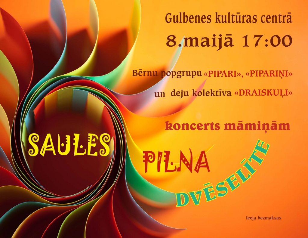 Gulbenes kultūras centrā - bērnu koncerts māmiņām