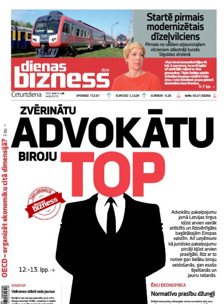 Šodien Dienas Biznesā: Zvērinātu advokātu biroju TOP