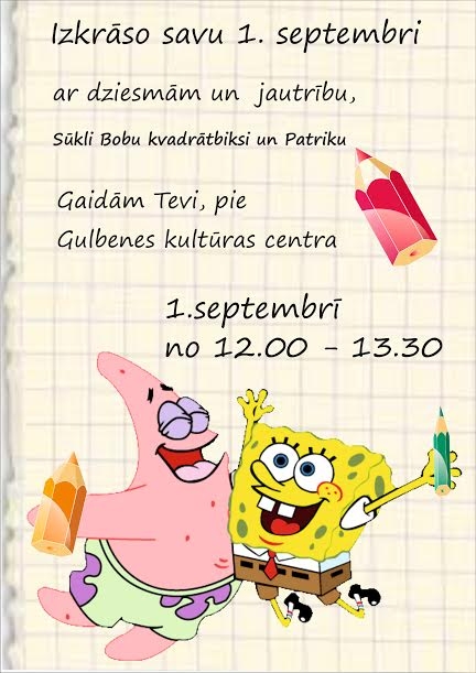 Gulbenē - pasākums bērniem "Izkrāso savu 1.septembri!"