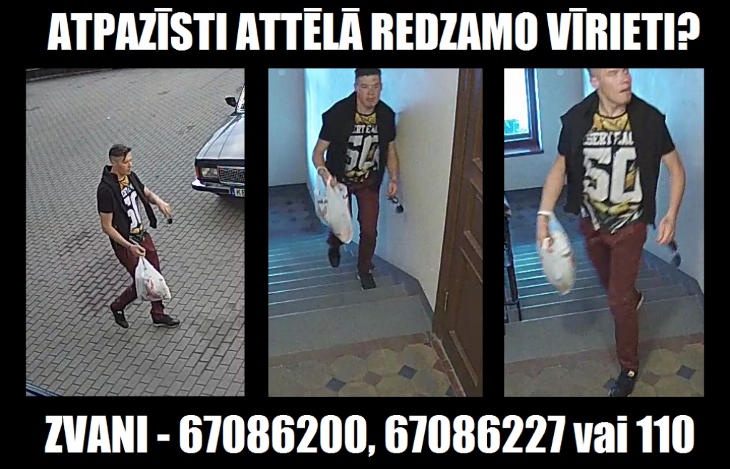 FOTO: Policija aizdomās par operas mākslinieku apzagšanu meklē šo vīrieti