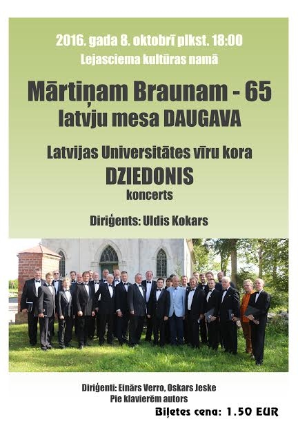 Lejasciemā - vīru kora "Dziedonis" koncerts
