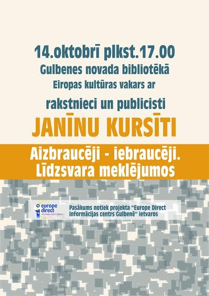 Bibliotēkā - Eiropas kultūras vakars kopā ar Janīnu Kursīti