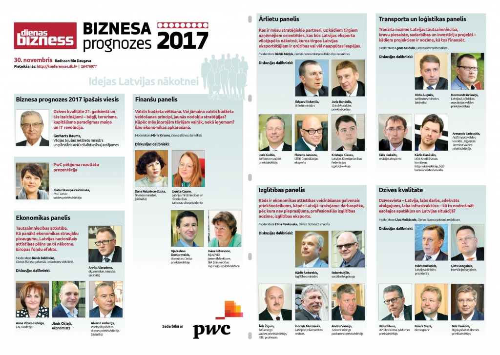 Jau 30. novembrī DB Biznesa prognozes 2017!