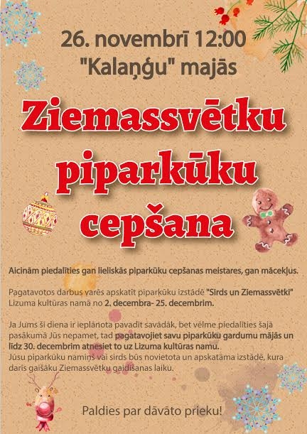  Lizumā, "Kalaņģu" mājās,  - Ziemassvētku piparkūku cepšana