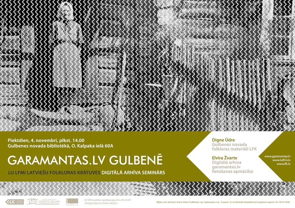 Gulbenē notiks Latviešu folkloras krātuves izbraukuma seminārs